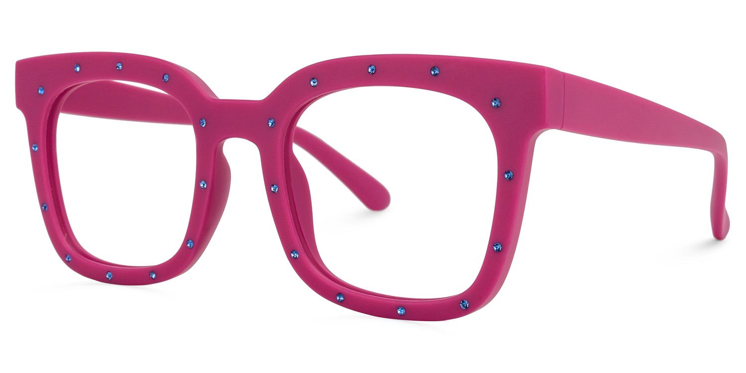 Eussub Square Bright-Pink Glasses | ZEELOOL UK1