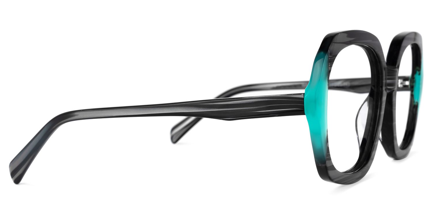 Raquell Square Turquoise Glasses | ZEELOOL UK2