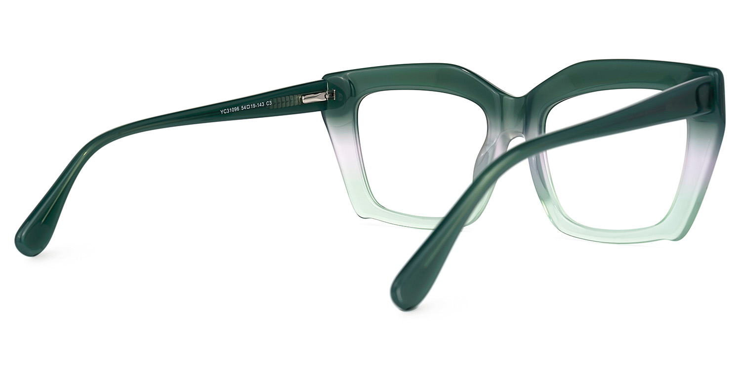 Petra Rectangle Green Glasses | ZEELOOL UK3