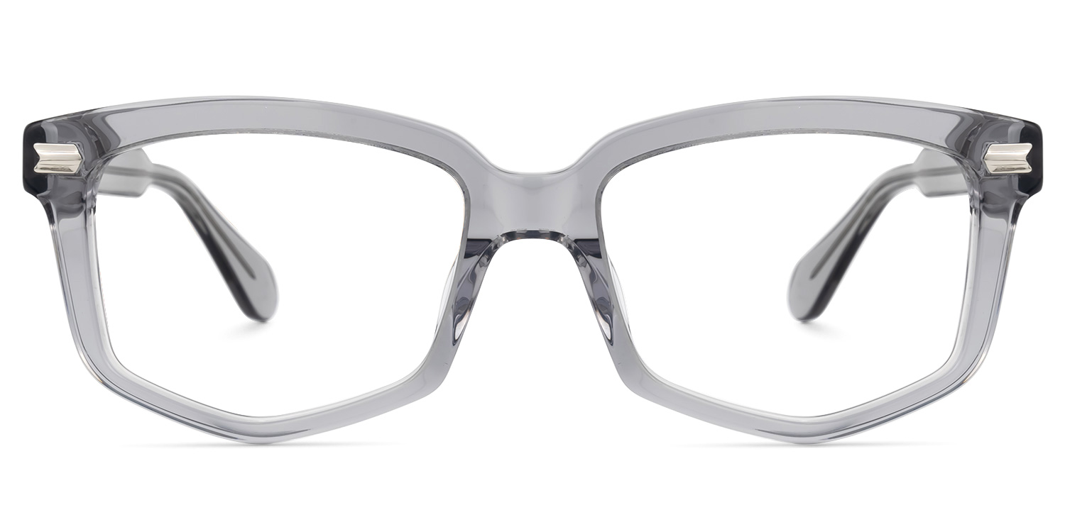 Geri Geometric Gray Glasses | ZEELOOL UK0