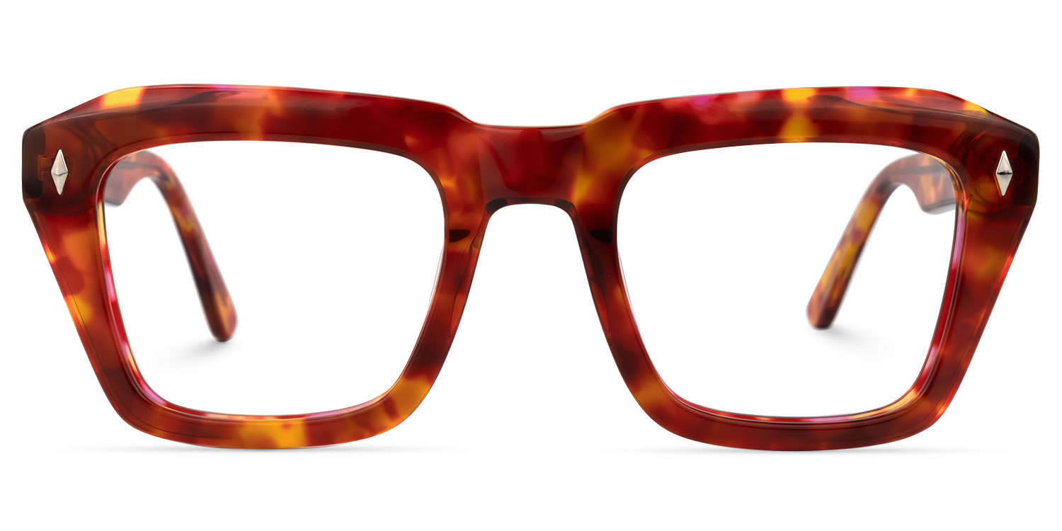 Aquino Square Red-Tortoise Glasses | ZEELOOL UK0