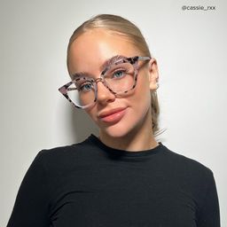 Martha Cat Eye Pink Floral Glasses5