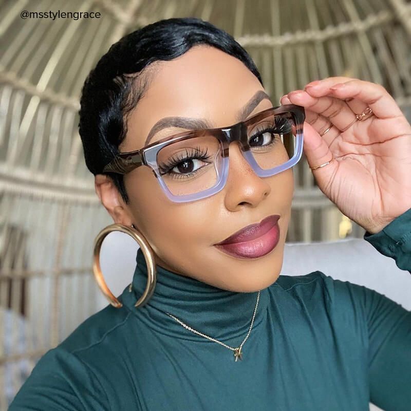 Riley Rectangle Brown Frame Glasses for Ladies5