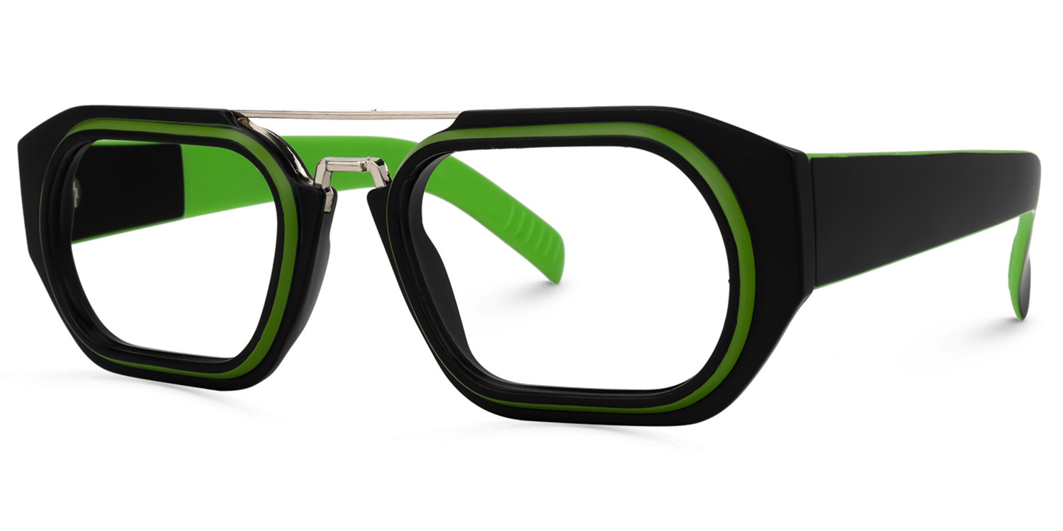 Ineabell Geometric Green Glasses | ZEELOOL UK1