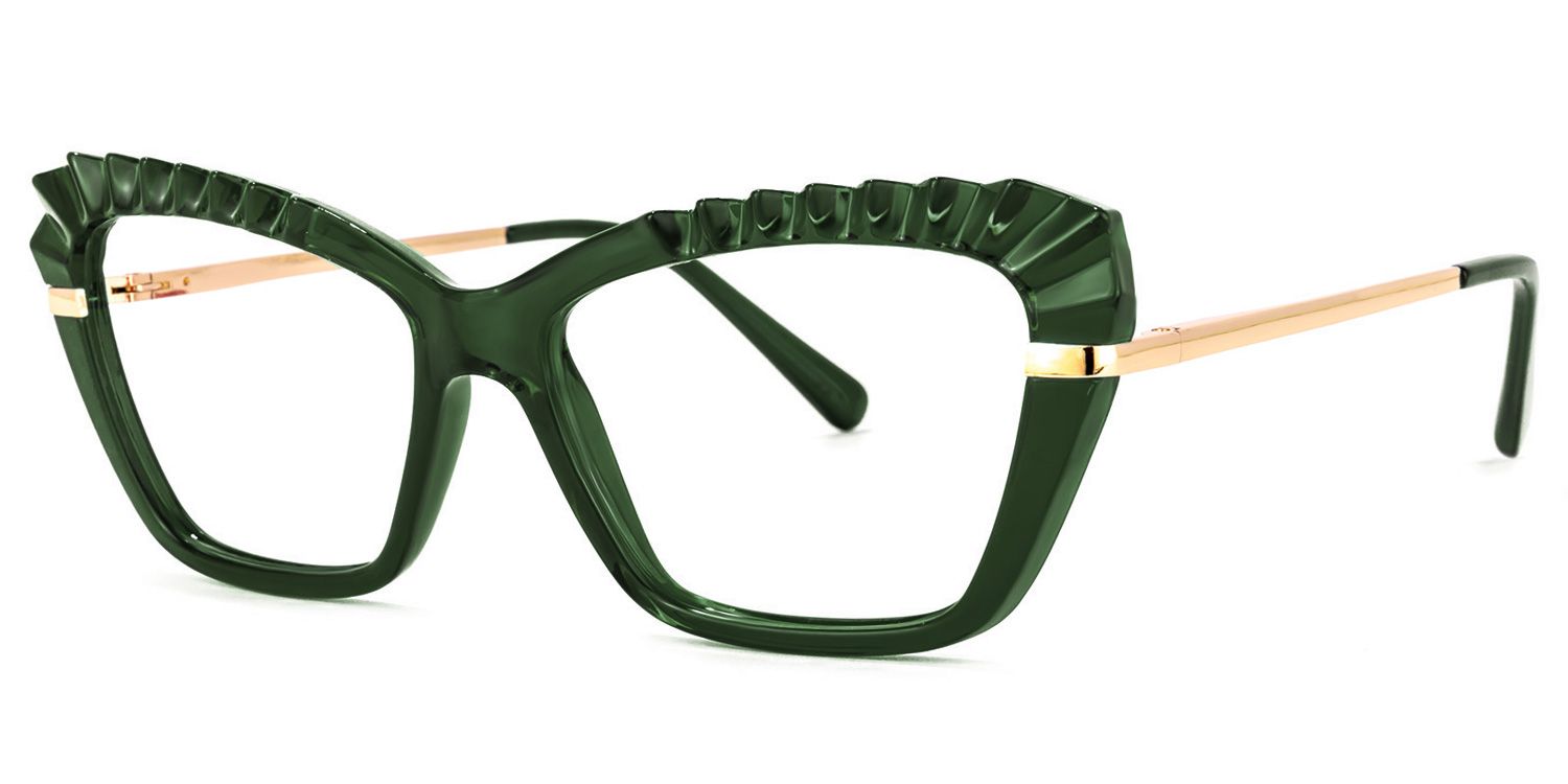 Sophie Cateye Dark-Green Glasses | ZEELOOL UK1