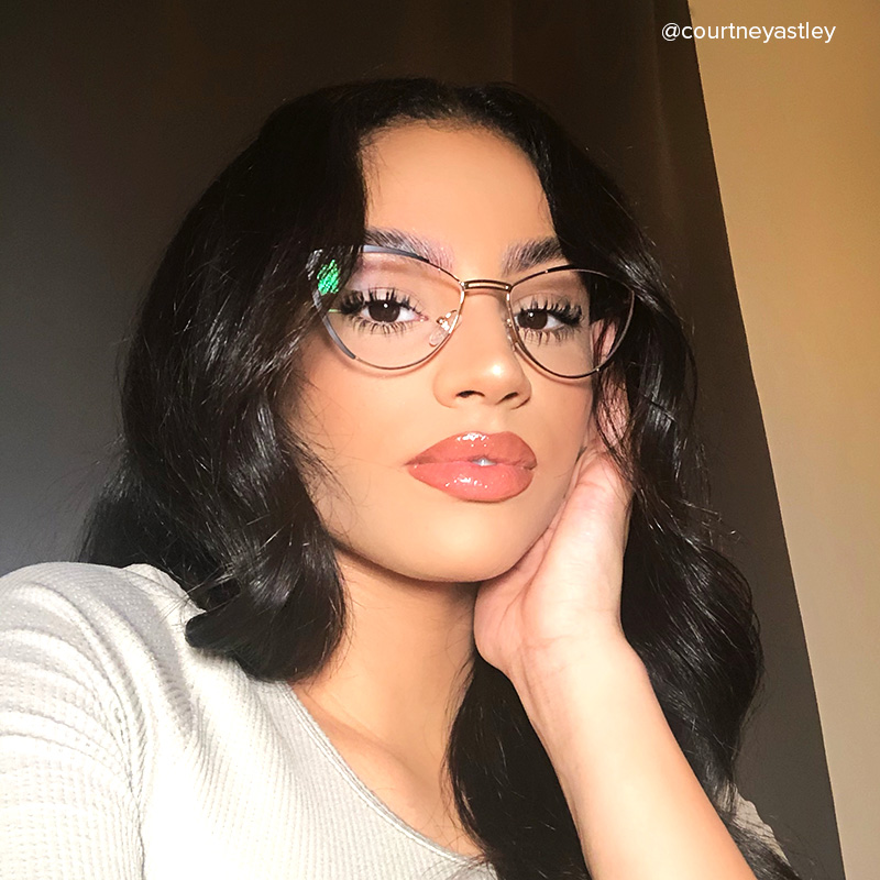 Sydney Cat Eye Metal  Black Frame Glasses | ZEELOOL UK9
