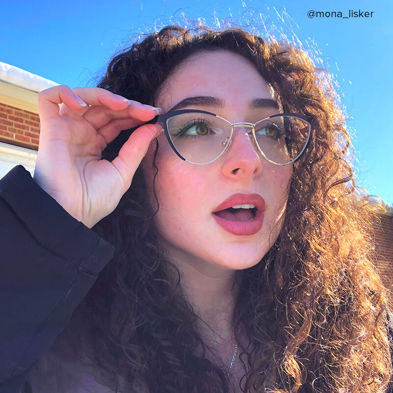 Sydney Cat Eye Metal  Black Frame Glasses | ZEELOOL UK12