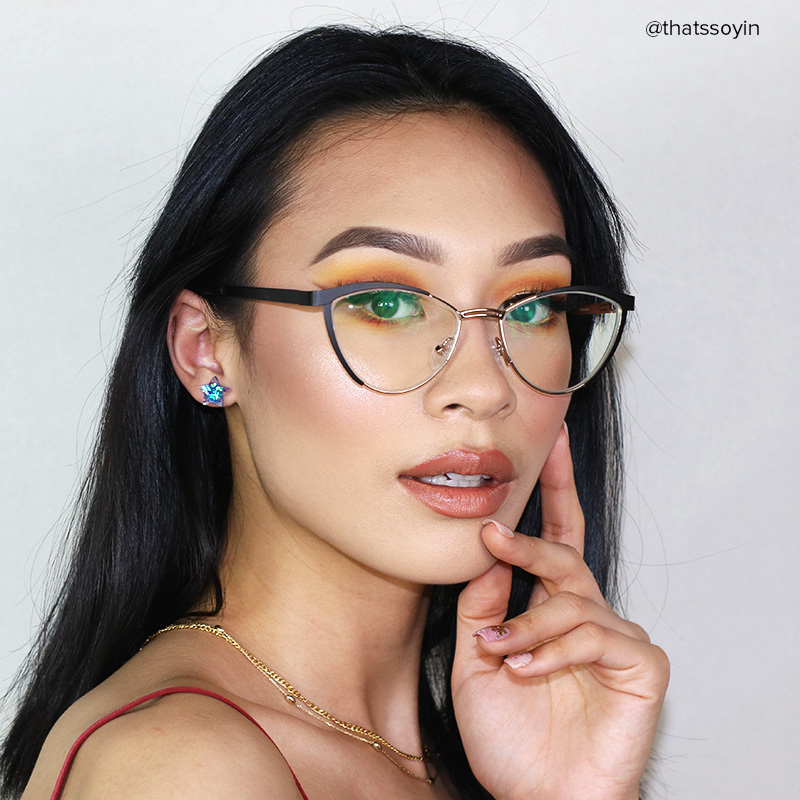Sydney Cat Eye Metal  Black Frame Glasses | ZEELOOL UK11