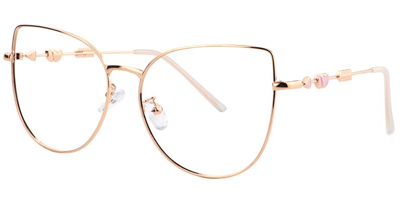 Alvina Cat Eye Gold Glasses | ZEELOOL UK3