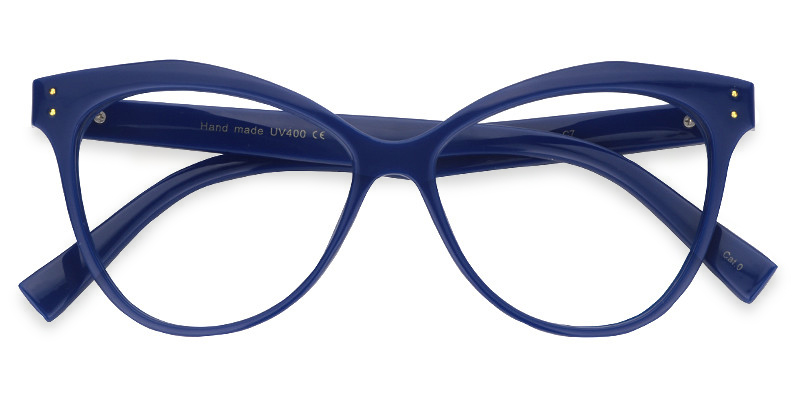 Saul Cat Eye Dark Blue Glasses 1