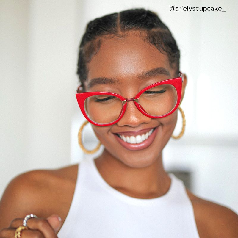 Jacqueline Cat Eye Red Glasses | Zeelool Glasses10