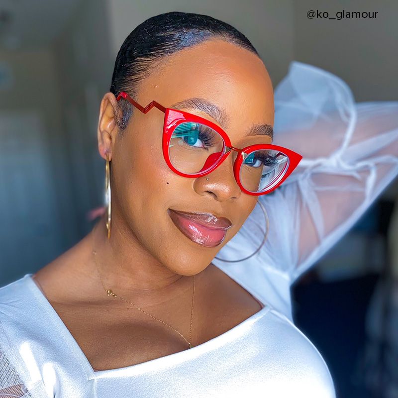 Jacqueline Cat Eye Red Glasses | Zeelool Glasses9
