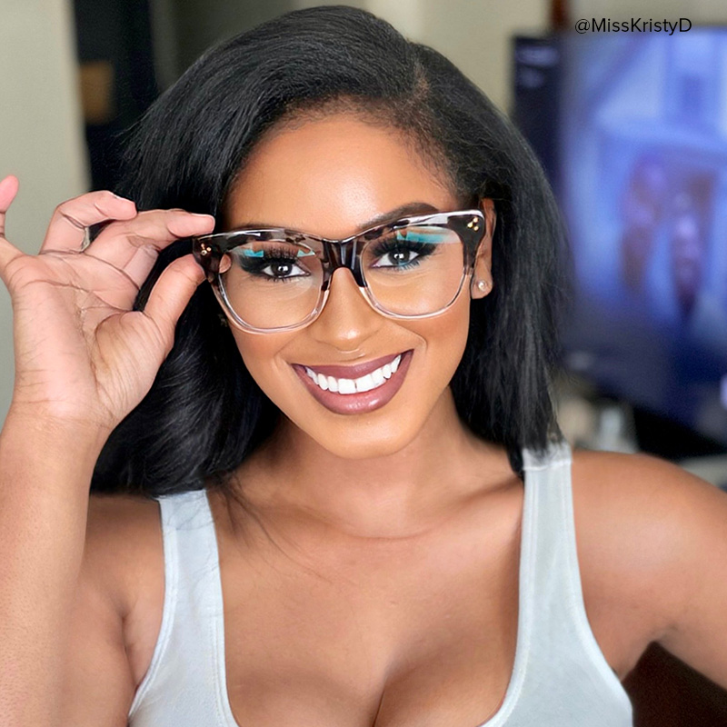 Rectangle Tandy Light Tortoise Frame Glasses | ZEELOOL UK7