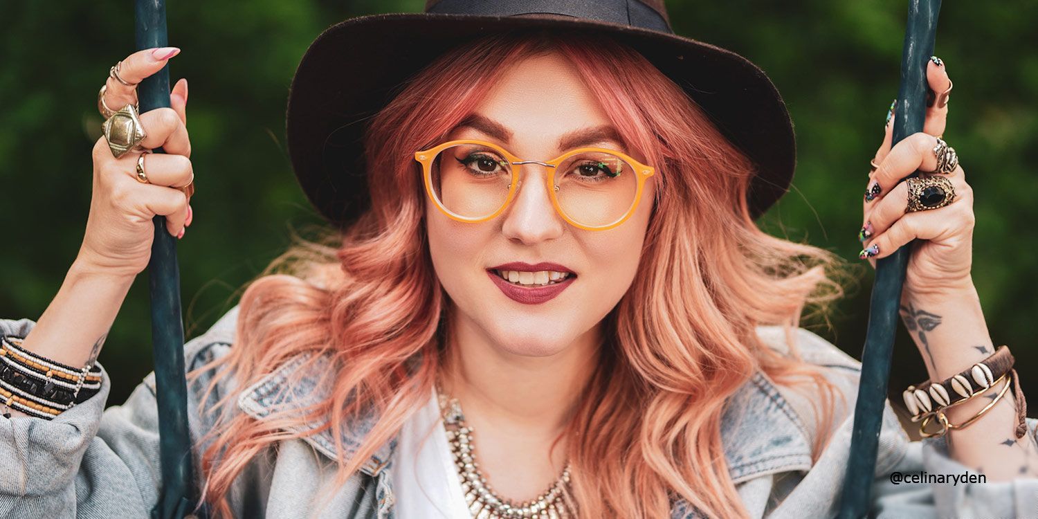 Ivy Round Yellow Glasses | ZEELOOL UK1