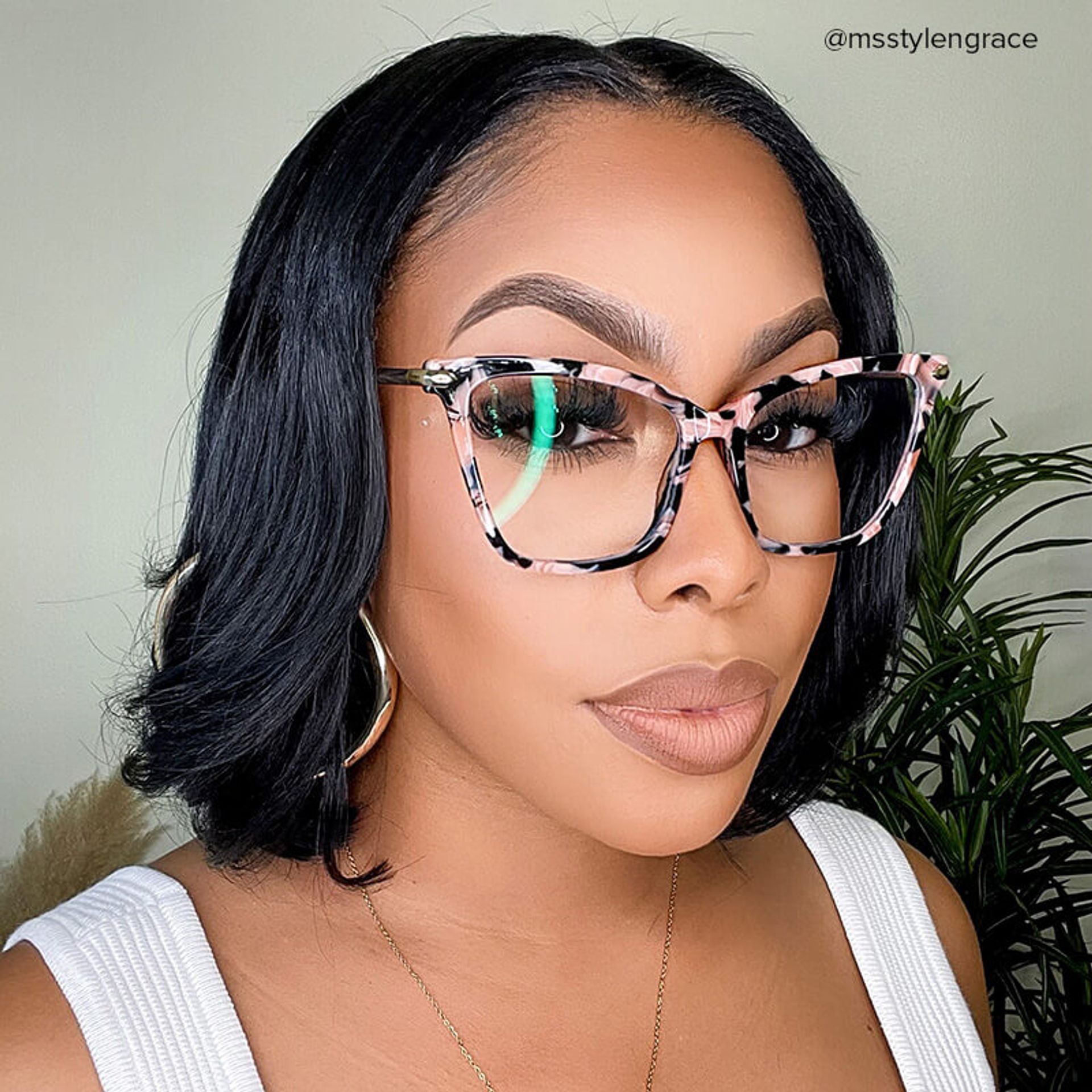 Hilary Butterfly Pink Floral Frame Eyeglasses | ZEELOOL UK6