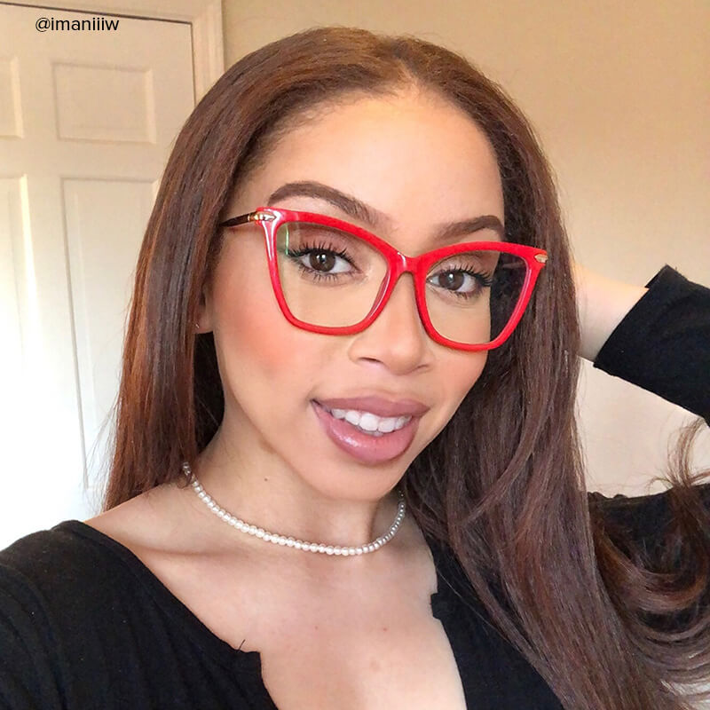 Cat Eye Red Glasses | ZEELOOL UK7