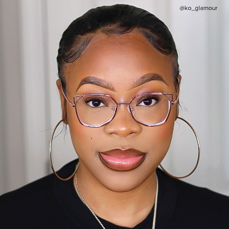 Aviva Geometric Light Purple Glasses | ZEELOOL UK7