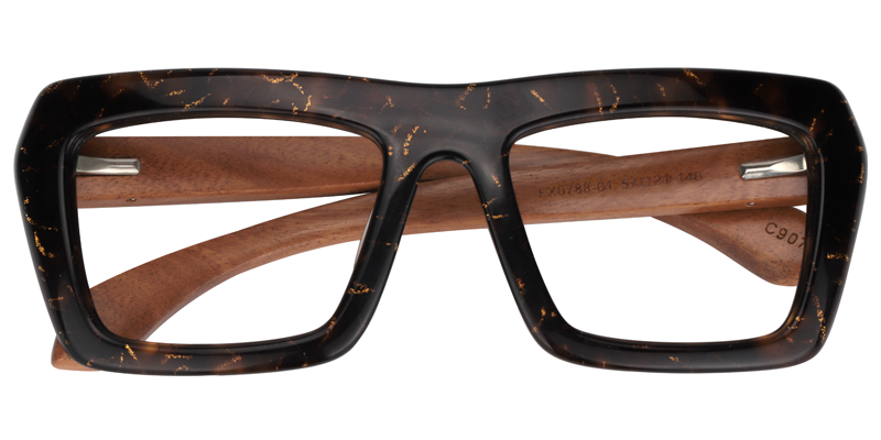 Roger Rectangle Black-Gold Glasses1