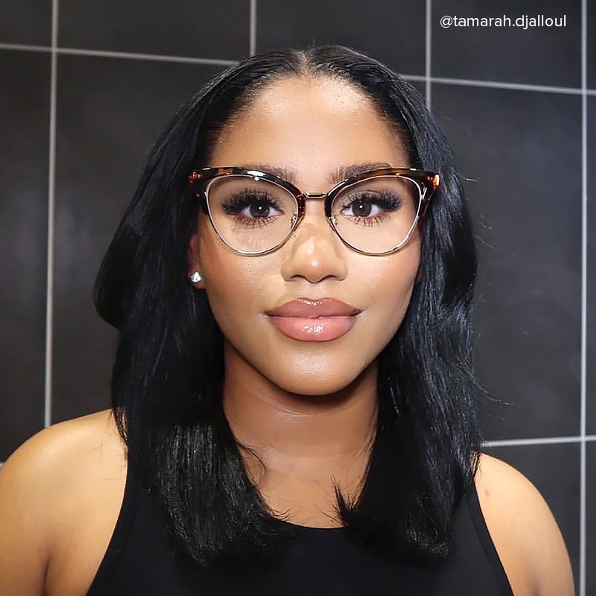 Charlene Tortoise Browline Cat Eye Glasses for Women10