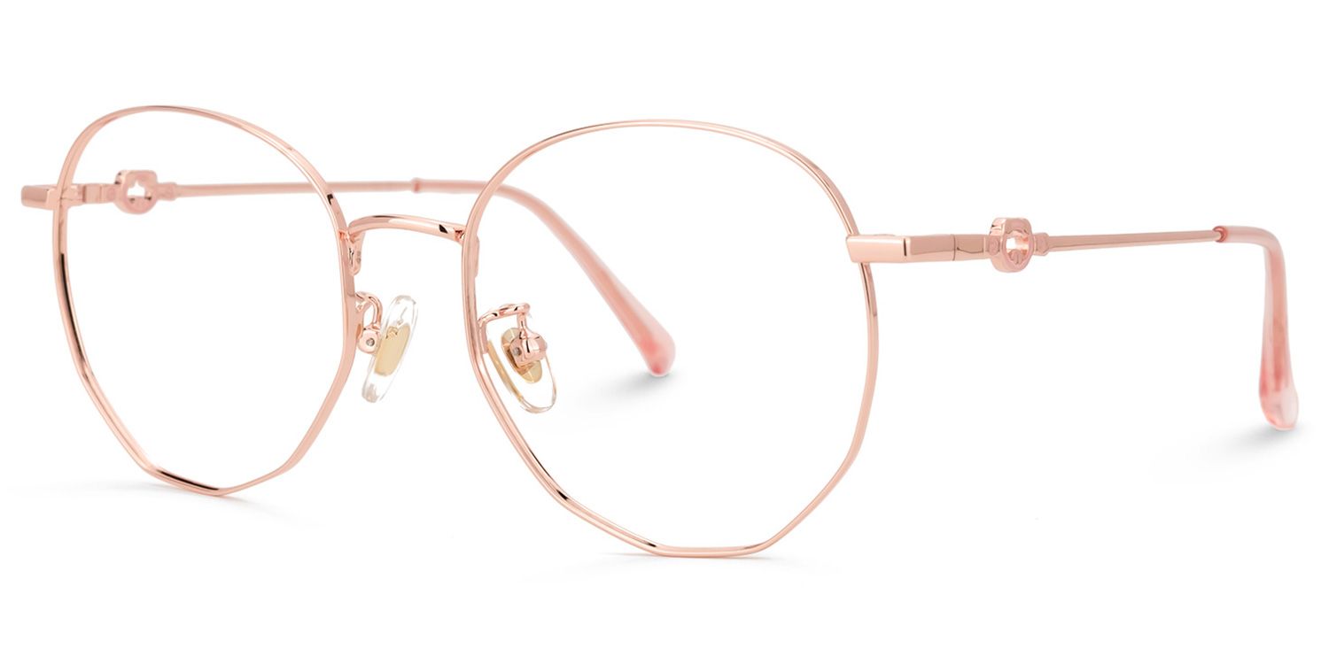 Neidy Geometric Rose-Gold Glasses | ZEELOOL UK1