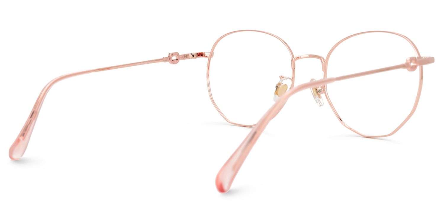 Neidy Geometric Rose-Gold Glasses | ZEELOOL UK3