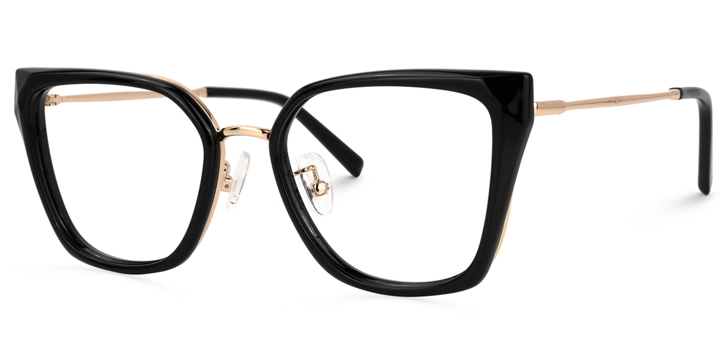 Martine Square Black Eyeglasses and Glasses Frames1
