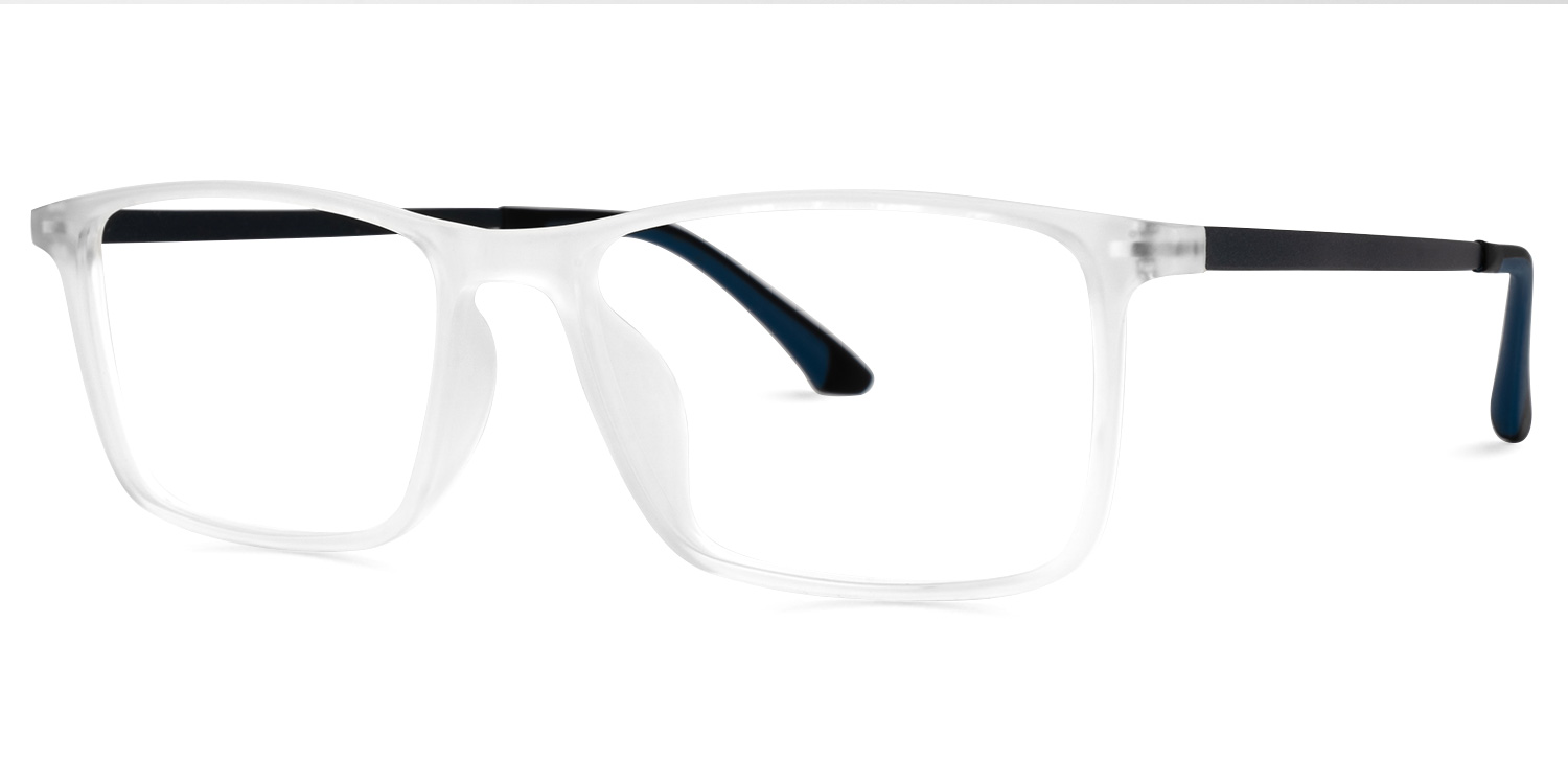 Bollin Rectangle White Glasses | ZEELOOL UK1