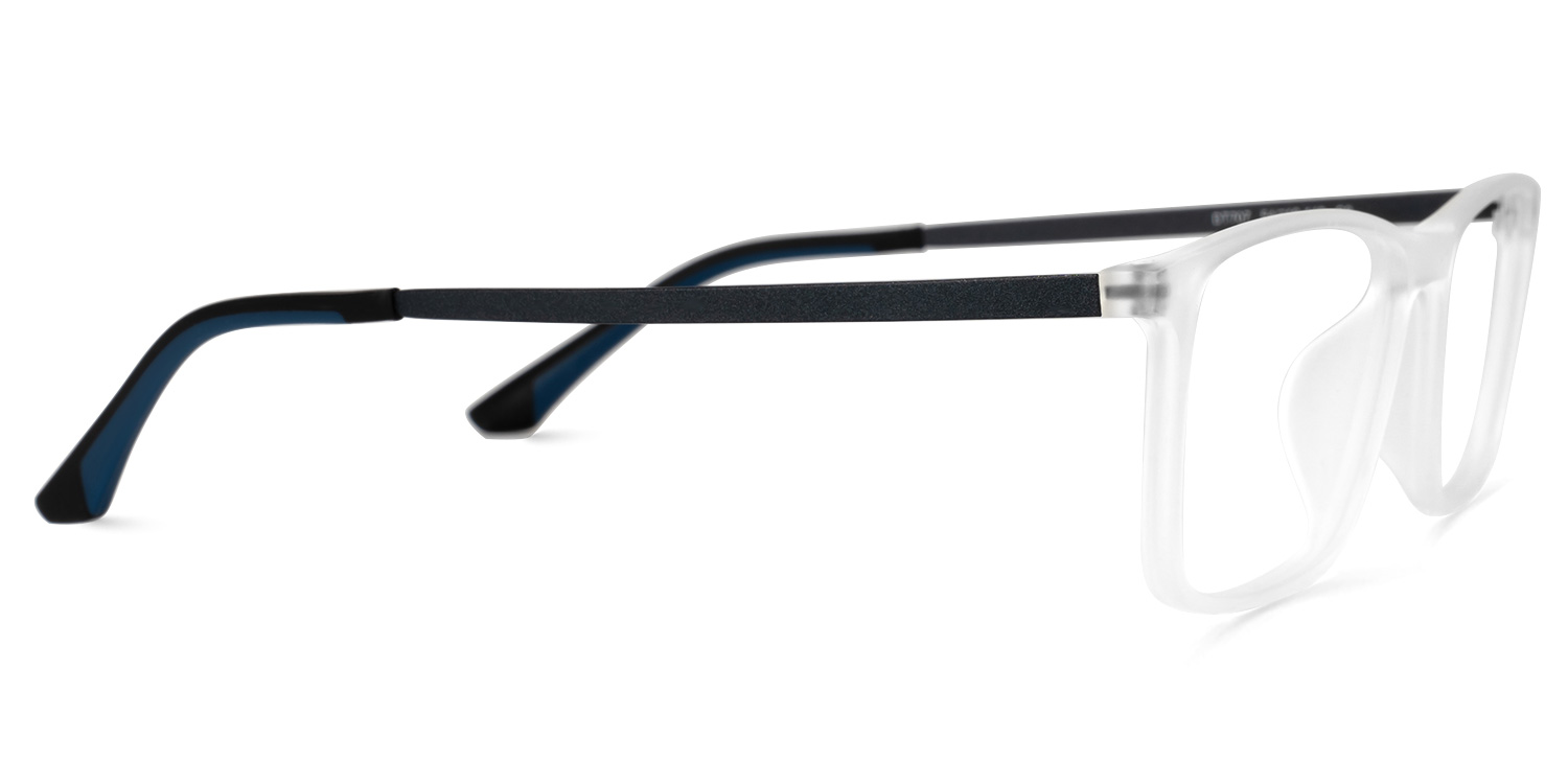 Bollin Rectangle White Glasses | ZEELOOL UK2