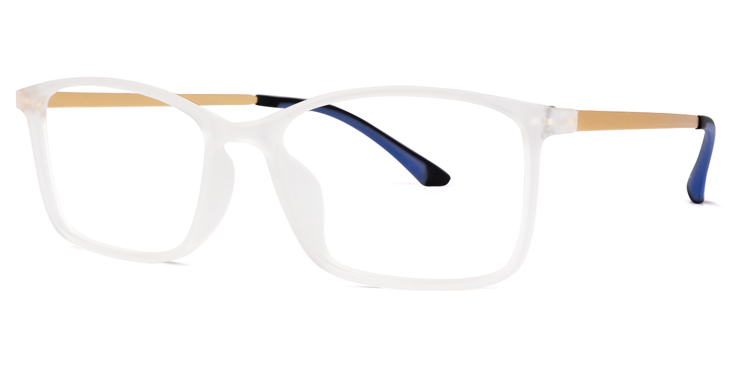 Yancy Rectangle White Glasses | ZEELOOL UK1