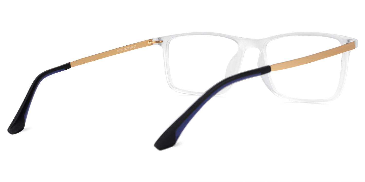Yancy Rectangle White Glasses | ZEELOOL UK3