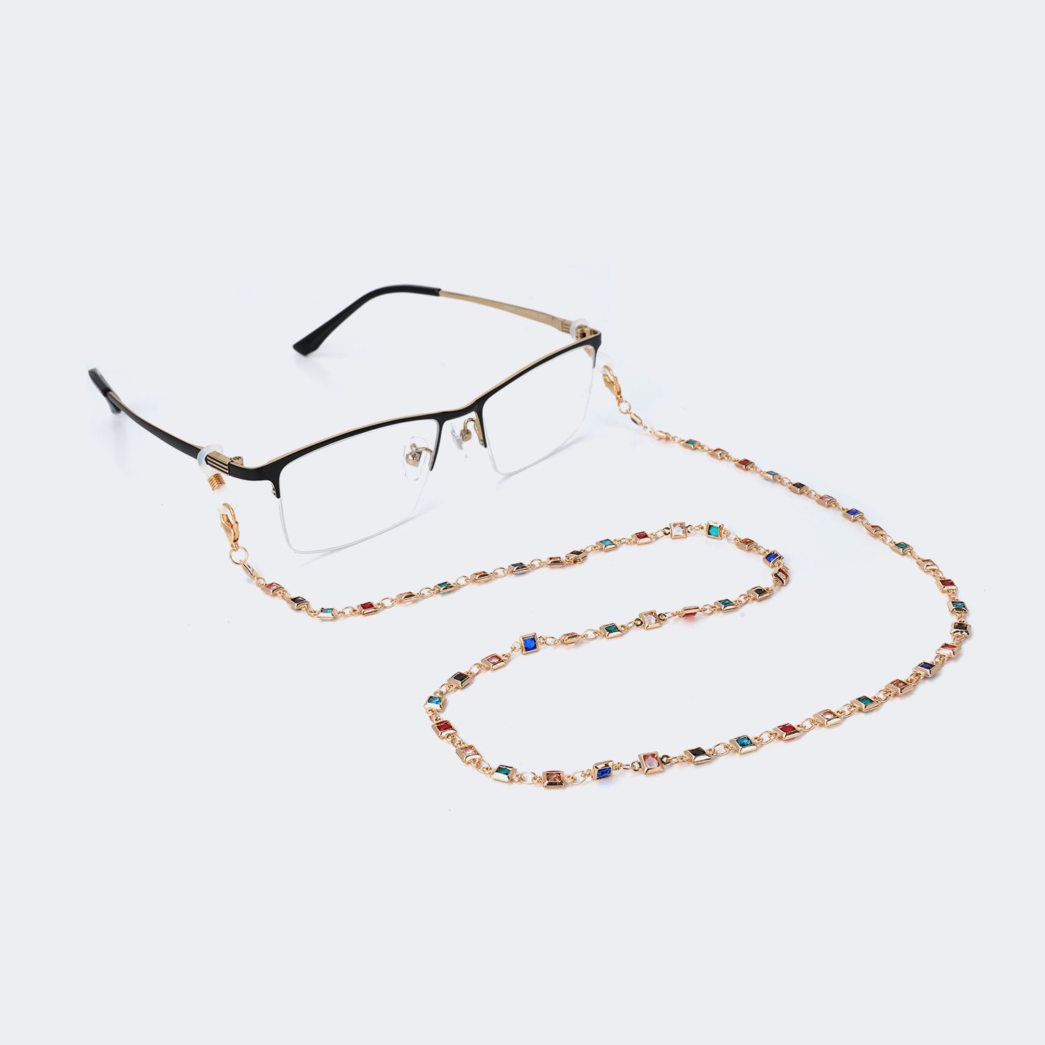 Beautiful Multicolor Diamond Eyeglasses Chains | ZEELOOL UK0