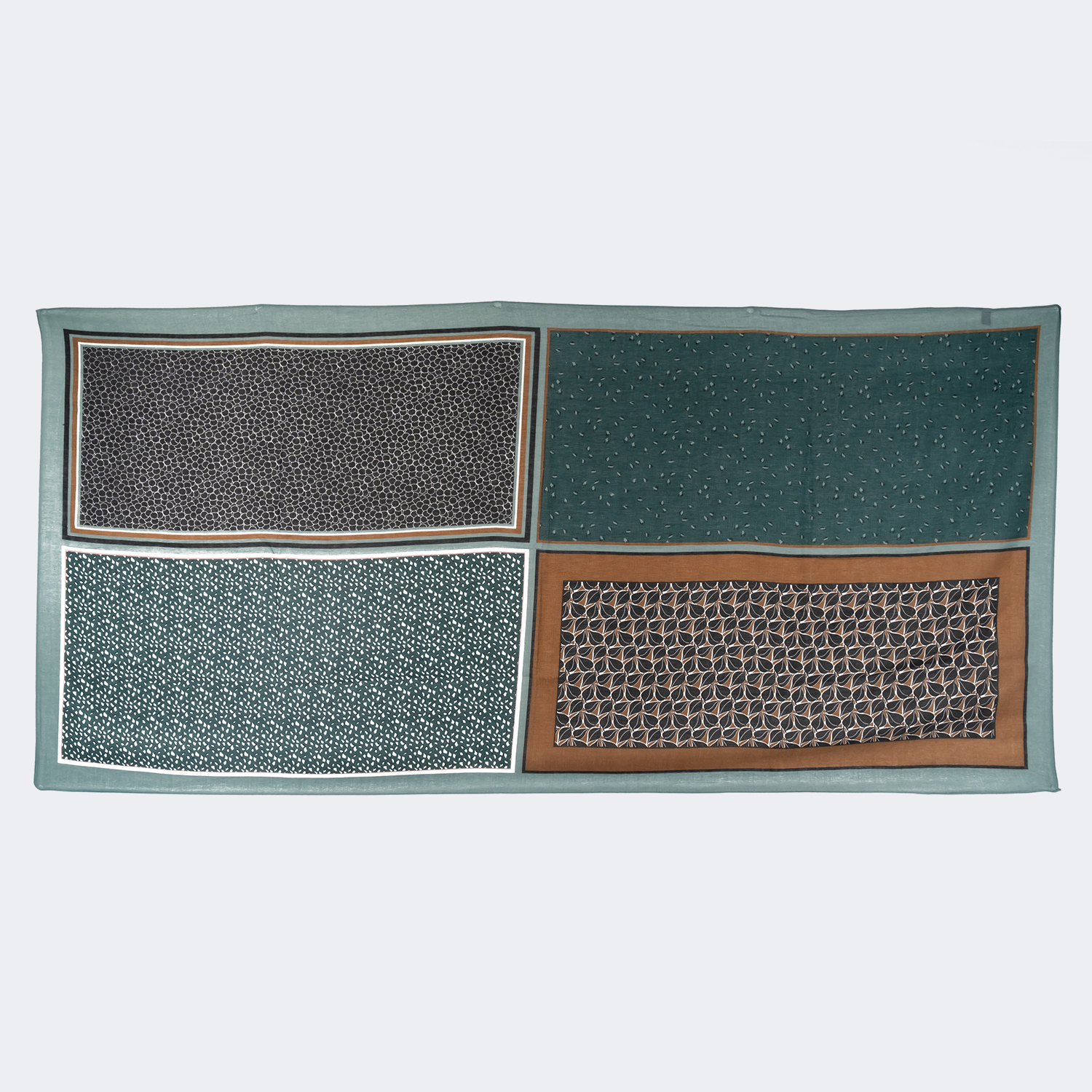 Vintage Four Seasons Available Black-Green Scarves | ZEELOOL UK0