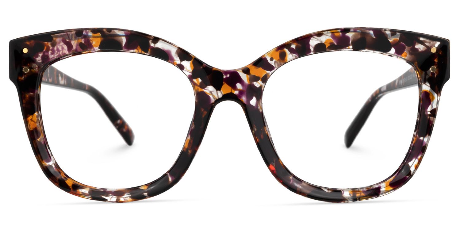 Karode Square Purple-Floral Glasses | ZEELOOL UK0