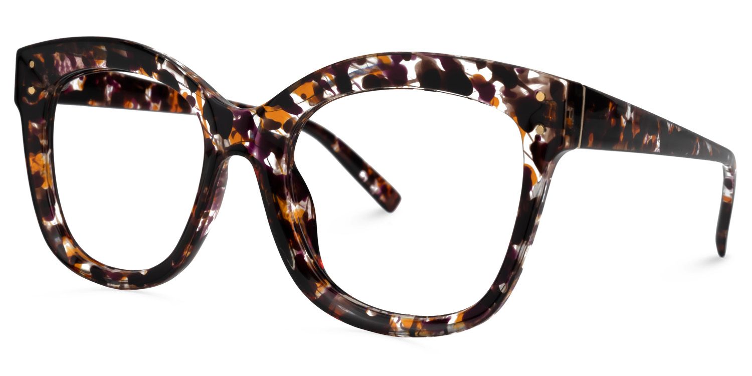 Karode Square Purple-Floral Glasses | ZEELOOL UK1