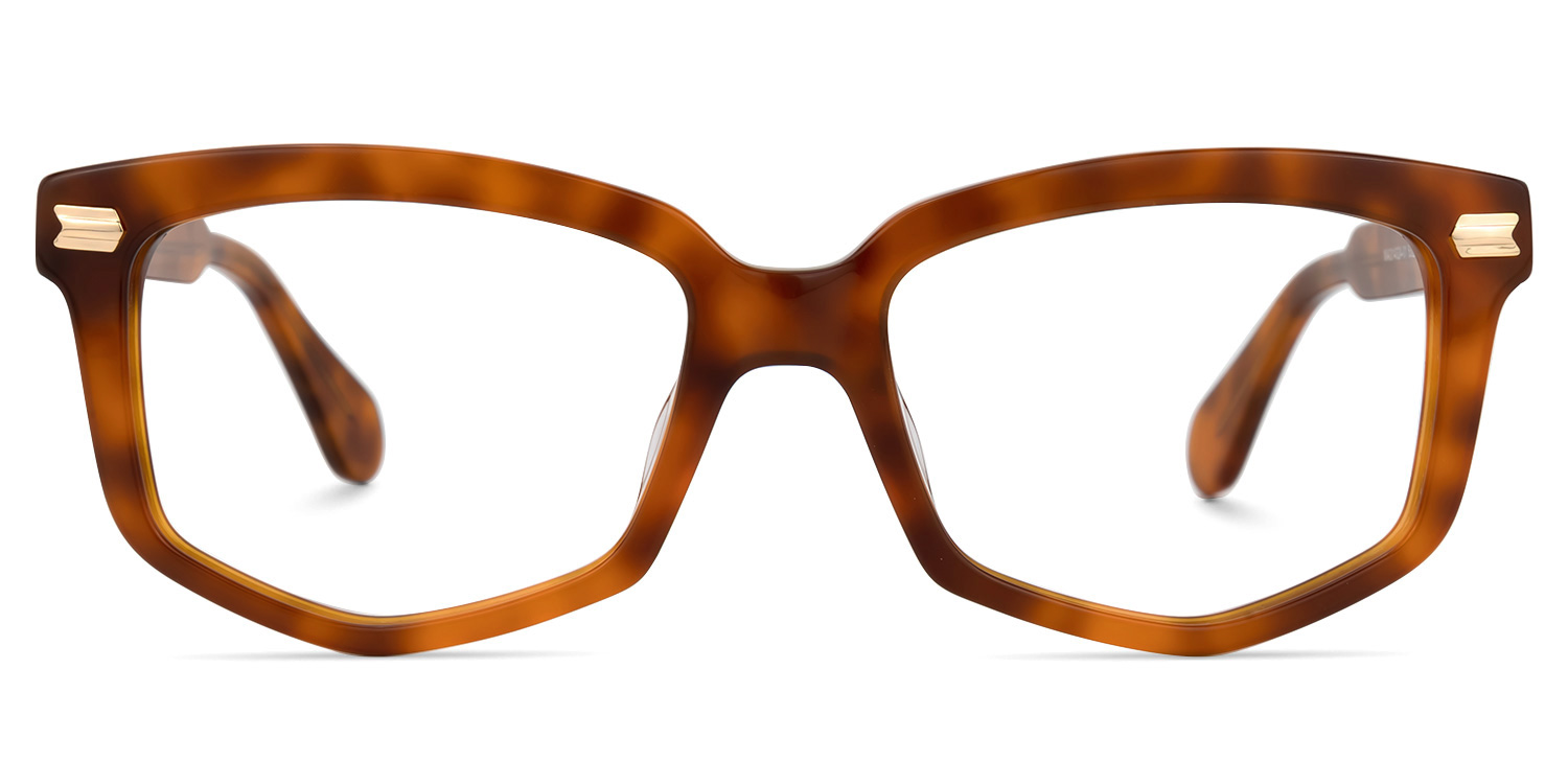 Geri Geometric Brown Glasses | ZEELOOL UK0