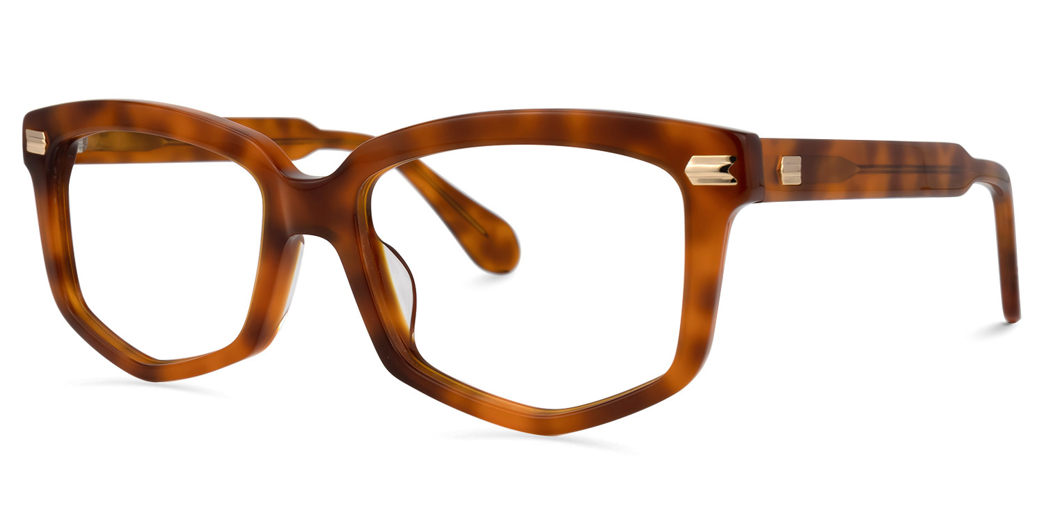 Geri Geometric Brown Glasses | ZEELOOL UK1