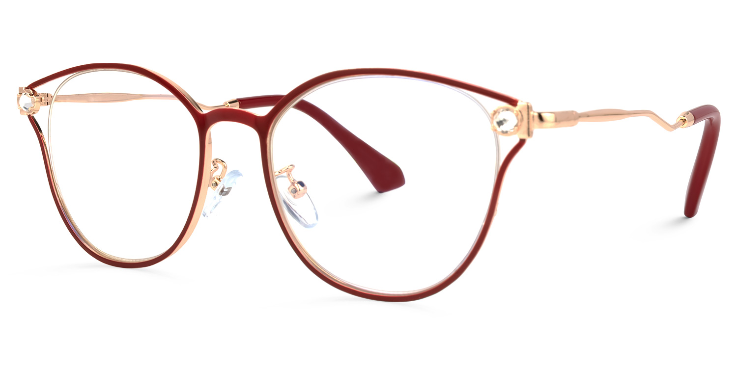 Marcella Geometric Red Glasses | ZEELOOL UK1