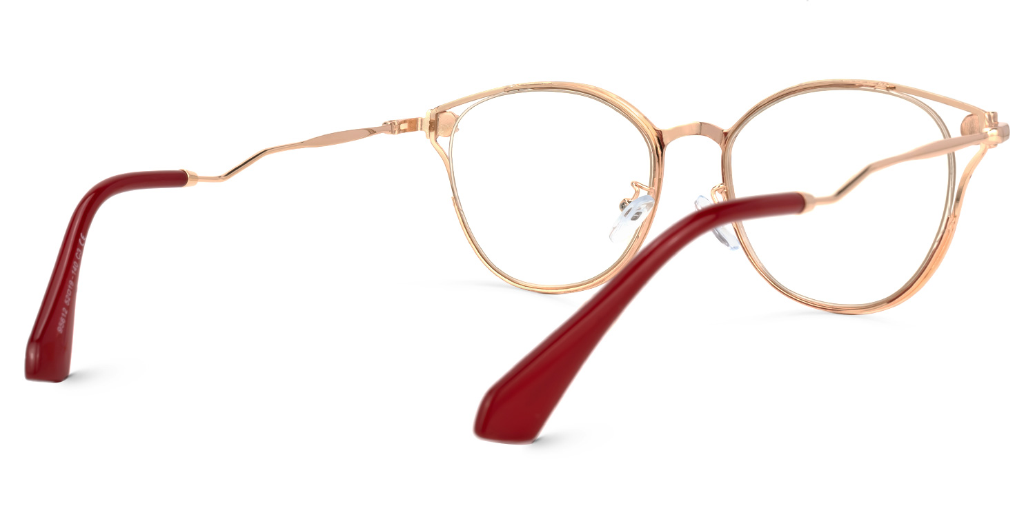 Marcella Geometric Red Glasses | ZEELOOL UK3