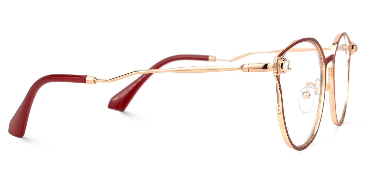 Marcella Geometric Red Glasses | ZEELOOL UK2