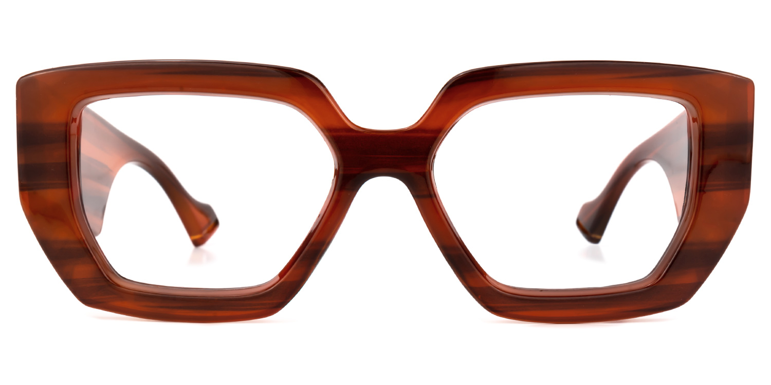 Claphan Geometric Brown Glasses0