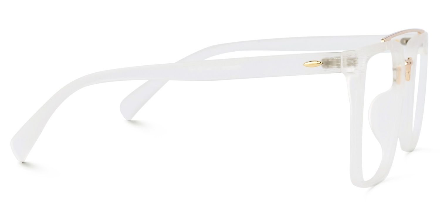 Shumac Square White Eyeglasses with Aviator Style2