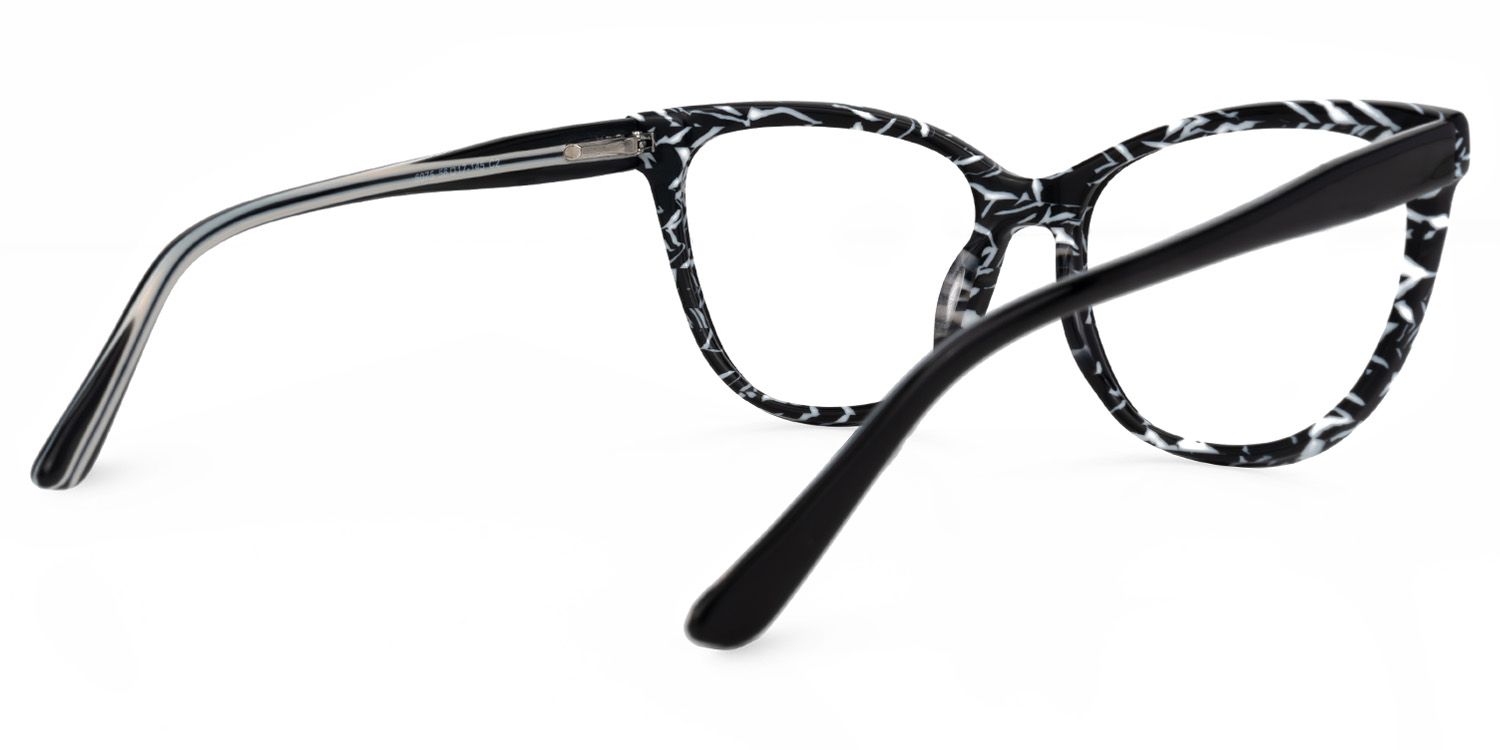 Romkey Cateye Black-White Glasses | ZEELOOL UK3
