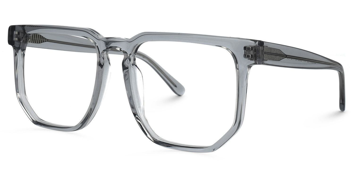 Matherne Square Clear Gray Eyeglasses | ZEELOOL UK1
