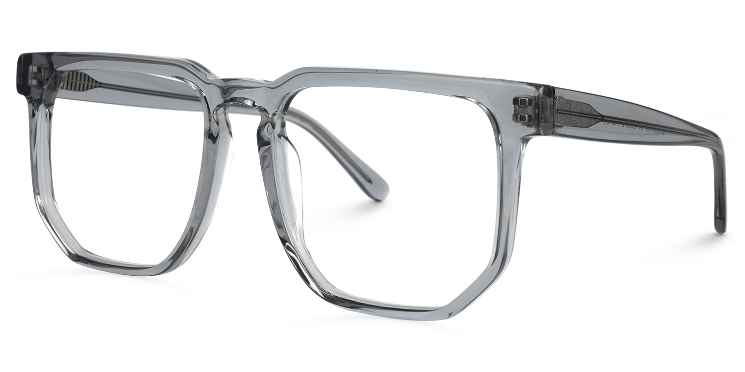 Matherne Square Crystal Gray Eyeglasses | ZEELOOL UK1