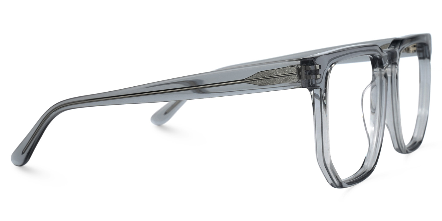 Matherne Square Crystal Gray Eyeglasses | ZEELOOL UK2