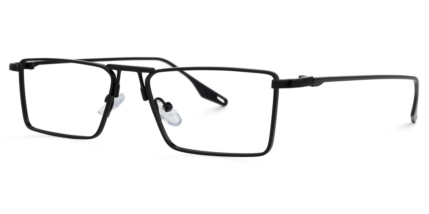Mallet Rectangle Black Glasses | ZEELOOL UK1