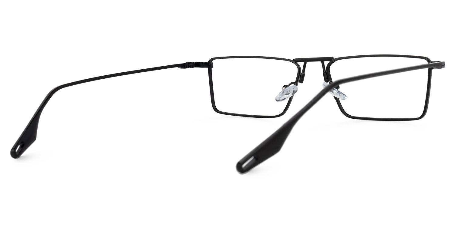 Mallet Rectangle Black Glasses | ZEELOOL UK3