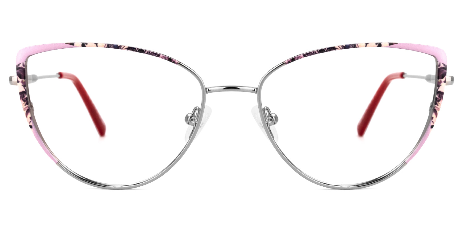 Mesha Cateye Pink-Floral Glasses | ZEELOOL UK0
