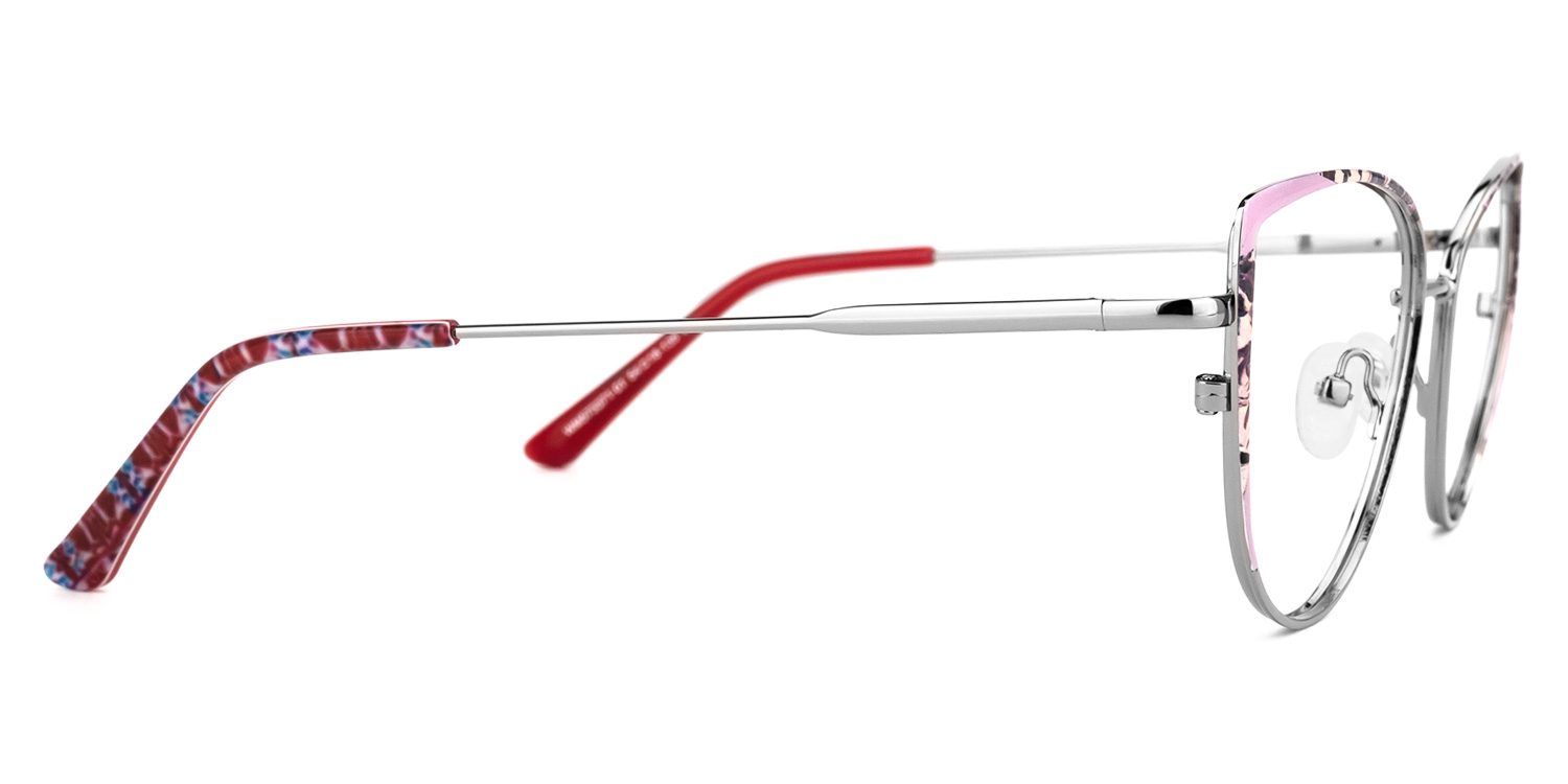 Mesha Cateye Pink-Floral Glasses | ZEELOOL UK2