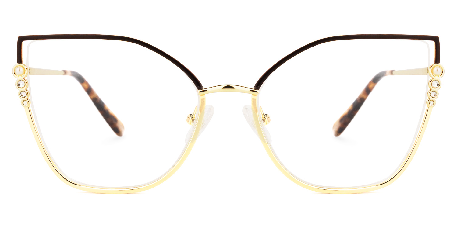 Chicky Cateye Black-Gold Glasses | ZEELOOL UK0